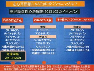 図７　左心耳閉鎖治療の位置づけ